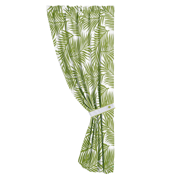 Hiend Accents Fern Tropical Capri Print Curtains - Elevate Your Space With Nature-inspired Elegance And Style Green,White 100% Polyester Fb4100c