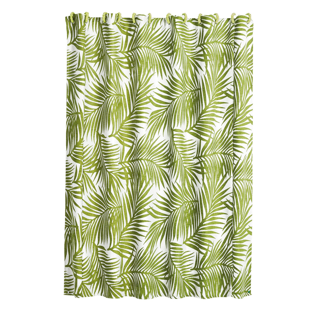 Hiend Accents Capri Fern Shower Curtain - Elevate Your Bathroom With Vibrant Coastal Charm And Durability Multi 100% Polyester Fb4100sc