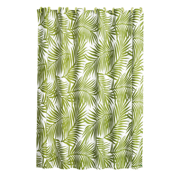 Hiend Accents Capri Fern Shower Curtain - Elevate Your Bathroom With Vibrant Coastal Charm And Durability Multi 100% Polyester Fb4100sc