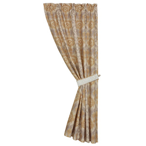 Hiend Accents Casablanca Curtain - Elegant Rod-pocket Design With Taupe Ikat Pattern & Antique White Linen Touch Multi 100% Polyester Fb4150c