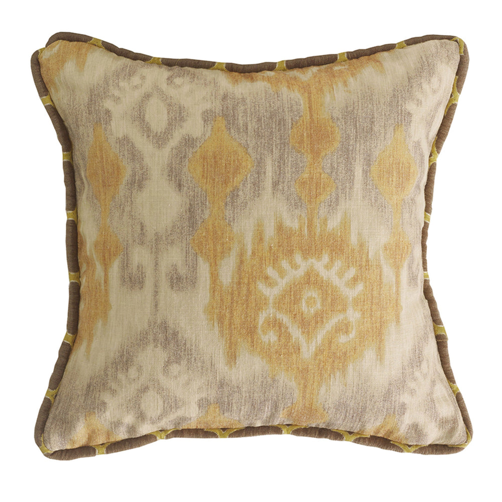 Hiend Accents Casablanca Reversible Pillow – Elegant Ikat Design Meets Soft Linen For Timeless Home Decor Style Tan,Orange 30% Cotton,10% Linen,60% Polyester Fb4150p3