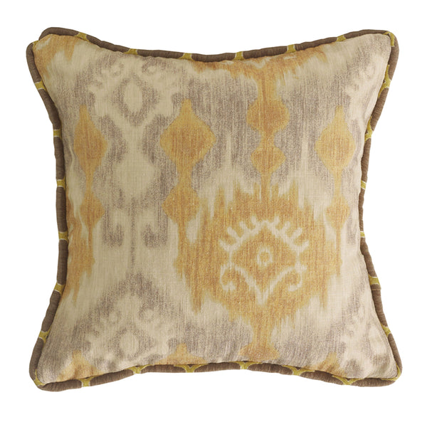 Hiend Accents Casablanca Reversible Pillow – Elegant Ikat Design Meets Soft Linen For Timeless Home Decor Style Tan,Orange 30% Cotton,10% Linen,60% Polyester Fb4150p3