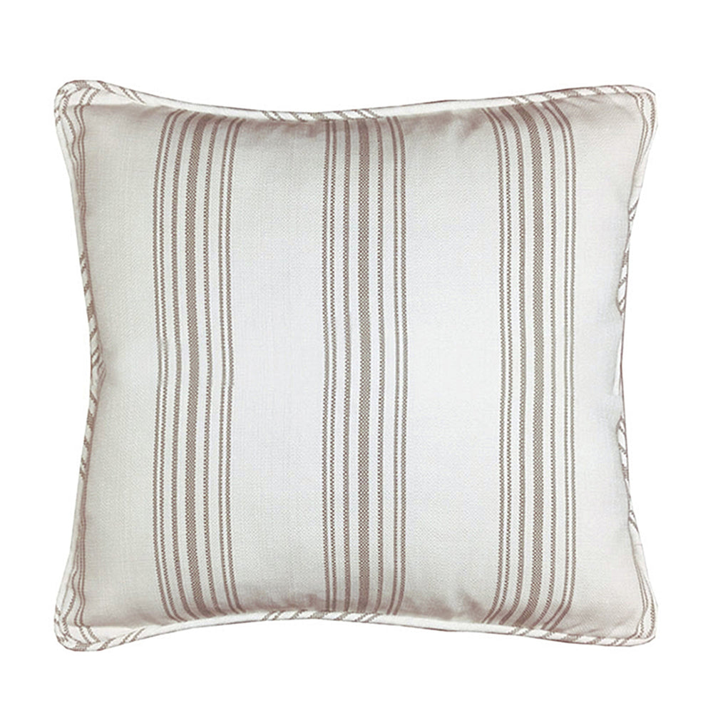 Hiend Accents Gramercy Striped Euro Sham - Chic Casual Elegance For Your Bedding, Perfect For Layering And Decor White 100% Polyester Construction Fb4160es