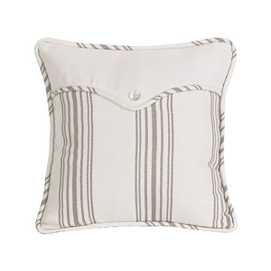 Hiend Accents Gramercy Weave Envelope Pillow With Elegant Striped Design And Mother-of-pearl Button Accent White,Taupe Shell, 100% Polyester,Fill, 100% Waterfowl Feathers Fb4160p4