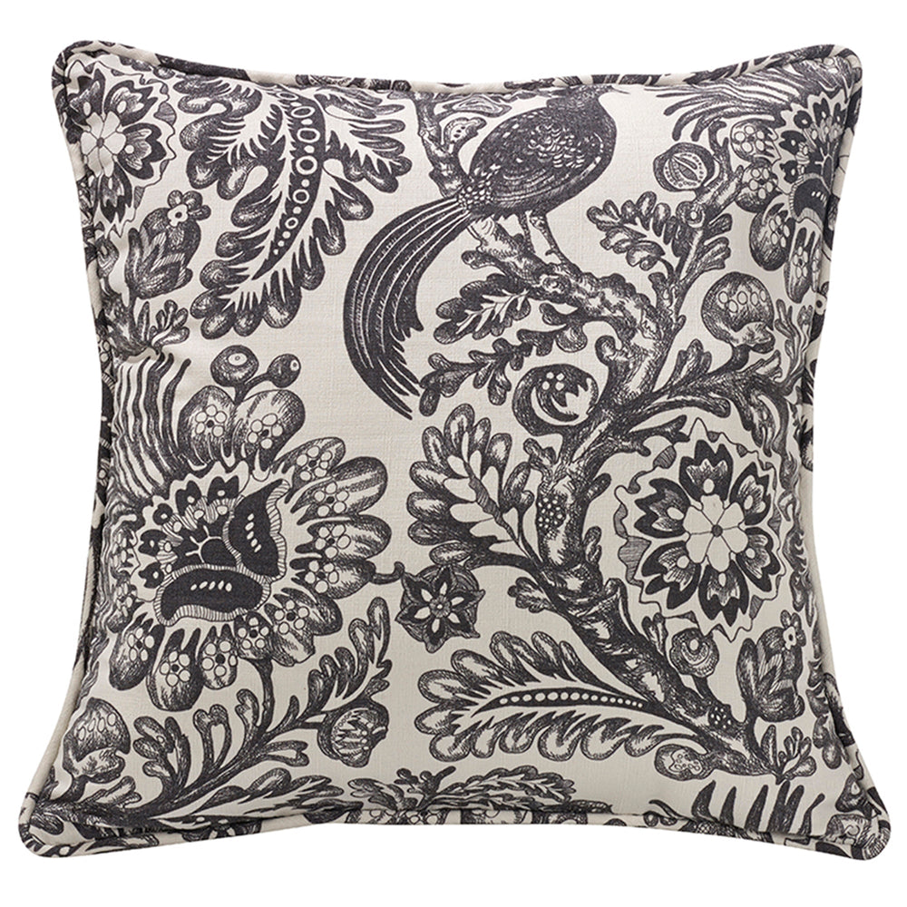 Hiend Accents Augusta Toile Euro Sham - Timeless Elegance With Botanical Print & Sophisticated Matelassé Design Black,White Face, 80% Polyester,20% Cotton,Back, 68% Viscose,32% Polyester Fb4162e1