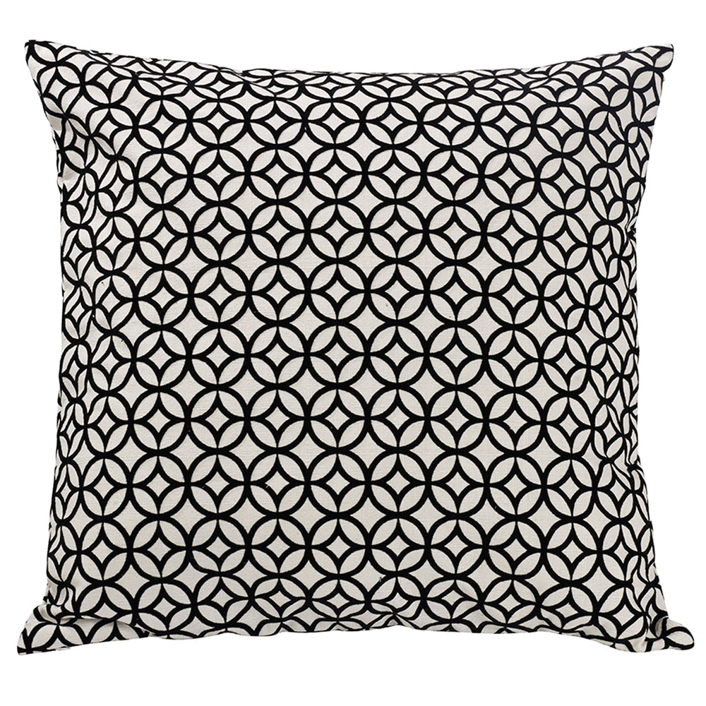 Hiend Accents Augusta Cut Velvet Euro Sham - Luxurious Accent With Captivating Diamond Pattern For Elegant Decor Black,White 20% Cotton,80% Polyester Fb4162e3
