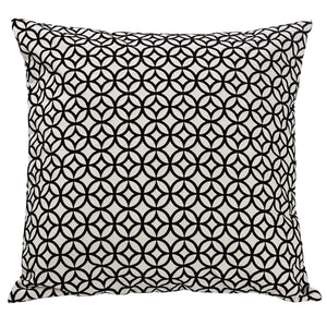 Hiend Accents Augusta Cut Velvet Euro Sham - Luxurious Accent With Captivating Diamond Pattern For Elegant Decor Black,White 20% Cotton,80% Polyester Fb4162e3