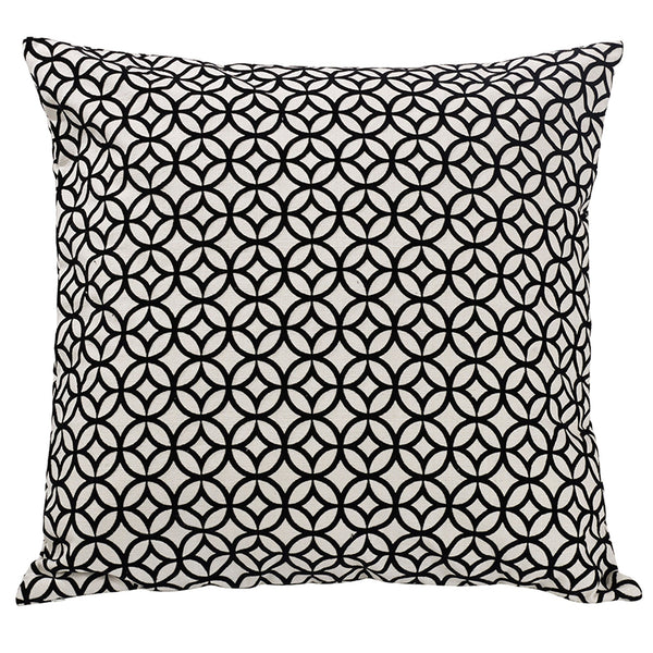 Hiend Accents Augusta Cut Velvet Euro Sham - Luxurious Accent With Captivating Diamond Pattern For Elegant Decor Black,White 20% Cotton,80% Polyester Fb4162e3
