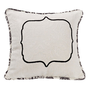 Hiend Accents Augusta Embroidered Toile Throw Pillow - Classic French Design For Elegant Bedroom Decor & Comfort Black,White Face, 80% Polyester,20% Cotton,Back, 68% Viscose,32% Polyester,Fill, 100% Waterfowl Feathers Fb4162p1