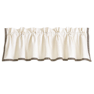 Hiend Accents Matelassé Valance With Exquisite Greek Key Trim For Elegant Home Decor Enhancement And Style White 68% Viscose,32% Polyester Fb4162vl