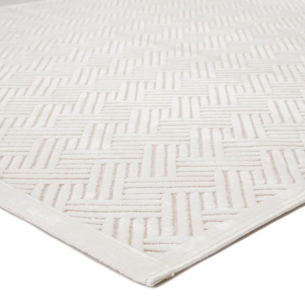 Jaipur Living Fables Thatch Fb44 Powerloomed Machinemade 52% Rayon 42% Acrylic 6% Polyester Geometric Tribal Indoor Rug White 52% Rayon 42% Acrylic 6% Polyester Rug111902