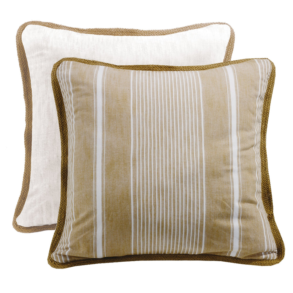 Hiend Accents Reversible Euro Sham – Charming Woven Stripe Design In Vintage White & Taupe For Elegant Bedding Tan 50% Cotton,50% Polyester Fb5400es