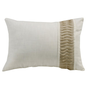 Hiend Accents Newport Rouching Detail Linen Pillow - Elevate Your Home Decor With Luxurious Comfort & Style White,Cream Shell, 10％ Linen,90% Polyester. Fill, 100% Waterfowl Feathers Fb5400p1