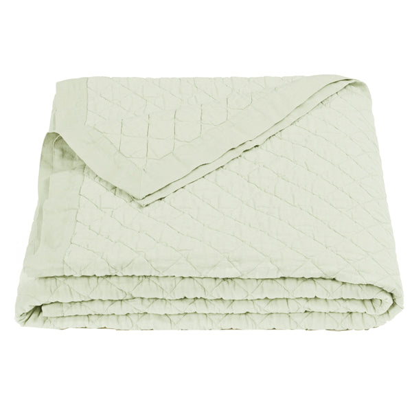 Hiend Accents Linen Cotton Diamond Quilt - Lightweight Elegance For Year-round Comfort And Timeless Style Sea Foam Face, 55% Linen,45% Cotton,Back, 100% Cotton,Fill, 100% Polyester Fb6100-fq-se