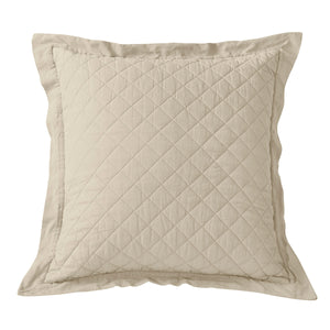 Hiend Accents Linen Cotton Diamond Quilted Euro Sham – Luxurious Texture For Stylish And Serene Bedroom Décor Light Tan Face, 55% Linen,45% Cotton,Back, 100% Cotton,Fill, 100% Polyester Fb6100es-os-lt