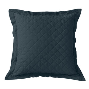 Hiend Accents Linen Cotton Diamond Quilted Euro Sham – Luxurious Texture For Stylish And Serene Bedroom Décor Navy Face, 55% Linen,45% Cotton,Back, 100% Cotton,Fill, 100% Polyester Fb6100es-os-na