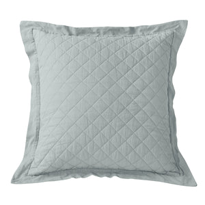 Hiend Accents Linen Cotton Diamond Quilted Euro Sham – Luxurious Texture For Stylish And Serene Bedroom Décor Seaglass Face, 55% Linen,45% Cotton,Back, 100% Cotton,Fill, 100% Polyester Fb6100es-os-sg