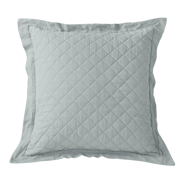 Hiend Accents Linen Cotton Diamond Quilted Euro Sham – Luxurious Texture For Stylish And Serene Bedroom Décor Seaglass Face, 55% Linen,45% Cotton,Back, 100% Cotton,Fill, 100% Polyester Fb6100es-os-sg