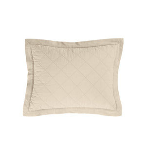 Hiend Accents Linen Cotton Diamond Quilted Boudoir Pillow - Elevate Your Bedroom Decor With Elegant Comfort & Style Light Tan Face, 55% Linen,45% Cotton,Back, 100% Cotton,Fill, 100% Waterfowl Feathers Fb6100p1-os-lt