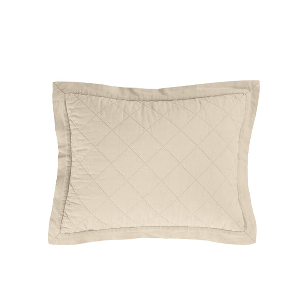 Hiend Accents Linen Cotton Diamond Quilted Boudoir Pillow - Elevate Your Bedroom Decor With Elegant Comfort & Style Light Tan Face, 55% Linen,45% Cotton,Back, 100% Cotton,Fill, 100% Waterfowl Feathers Fb6100p1-os-lt
