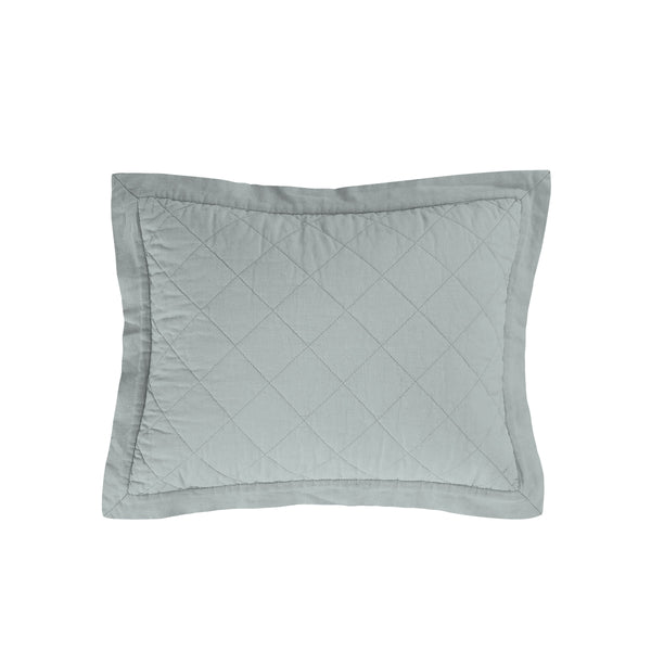 Hiend Accents Linen Cotton Diamond Quilted Boudoir Pillow - Elevate Your Bedroom Decor With Elegant Comfort & Style Seaglass Face, 55% Linen,45% Cotton,Back, 100% Cotton,Fill, 100% Waterfowl Feathers Fb6100p1-os-sg