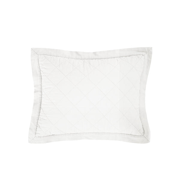 Hiend Accents Linen Cotton Diamond Quilted Boudoir Pillow - Elevate Your Bedroom Decor With Elegant Comfort & Style White Face, 55% Linen,45% Cotton,Back, 100% Cotton,Fill, 100% Waterfowl Feathers Fb6100p1-os-vw