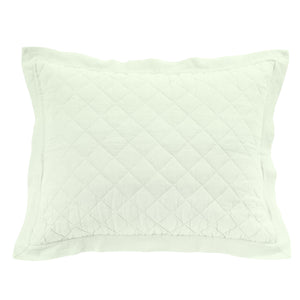 Hiend Accents Linen Cotton Diamond Quilted Pillow Sham - Elevate Your Bedroom With Elegant Comfort And Style Seafoam Face, 55% Linen,45% Cotton,Back, 100% Cotton,Fill, 100% Polyester Fb6100ps-ss-se