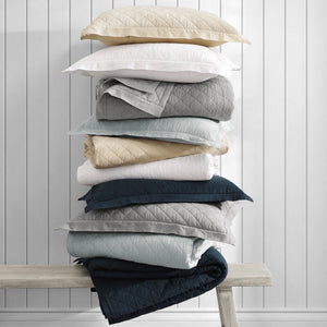 Hiend Accents Linen Cotton Diamond Quilted Pillow Sham - Elevate Your Bedroom With Elegant Comfort And Style Gray Face, 55% Linen,45% Cotton,Back, 100% Cotton,Fill, 100% Polyester Fb6100ps-ks-gy