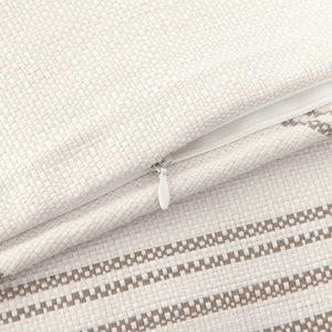 Hiend Accents Prescott Duvet Cover Set - Elegant Ticking Stripe Design For A Serene And Inviting Bedroom Retreat Taupe Duvet, Face, 100% Polyester,Back, 100% Cotton,King Sham, 100% Polyester (2pc) Fb6200-sk-tp