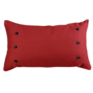 Hiend Accents Prescott Large Oblong Lumbar Pillow - Luxurious Style And Comfort With Chic Navy Button Accents Red Shell, 100% Polyester,Fill, 100% Waterfowl Feathers Fb6200p4-os-rd