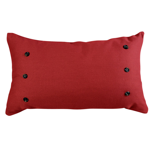Hiend Accents Prescott Large Oblong Lumbar Pillow - Luxurious Style And Comfort With Chic Navy Button Accents Red Shell, 100% Polyester,Fill, 100% Waterfowl Feathers Fb6200p4-os-rd