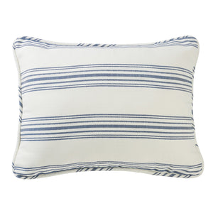Hiend Accents Prescott Stripe Pillow Sham Set - Elegant Design For Cozy Bedroom Decor With Refined Piped Edges Navy 100% Polyester Fb6200ps-kg-na