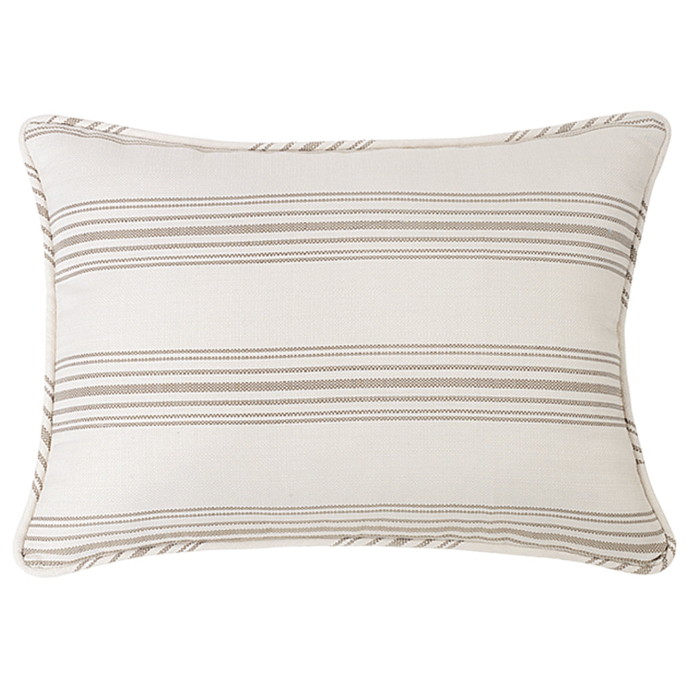 Hiend Accents Prescott Stripe Pillow Sham Set - Elegant Design For Cozy Bedroom Decor With Refined Piped Edges Taupe 100% Polyester Fb6200ps-kg-tp