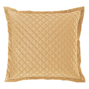 Hiend Accents Velvet Euro Sham - Luxurious Diamond Quilted Design For Elegant Bedroom Decor And Comfort Upgrade Gold 100% Polyester Fb6300es-os-gd