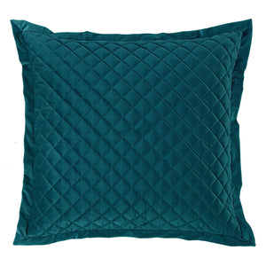 Hiend Accents Velvet Euro Sham - Luxurious Diamond Quilted Design For Elegant Bedroom Decor And Comfort Upgrade Teal 100% Polyester Fb6300es-os-tl