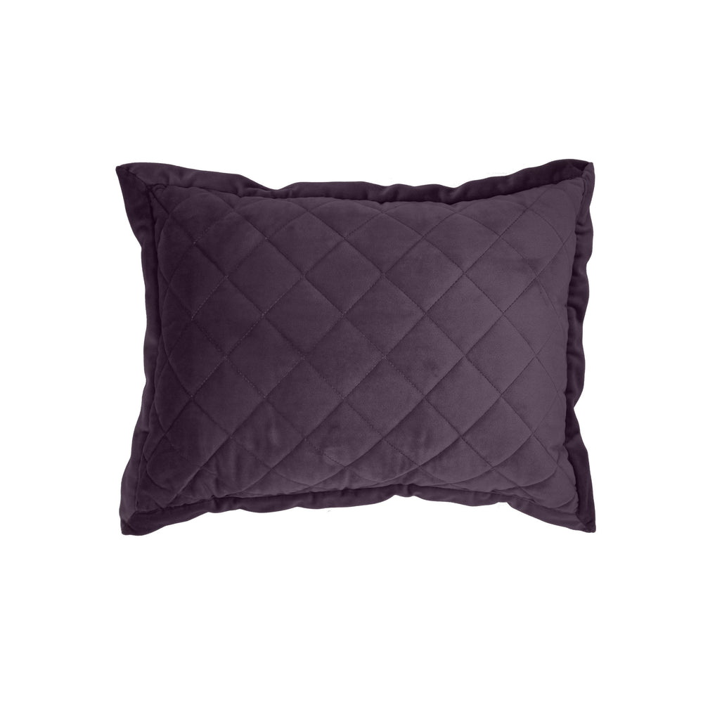 Hiend Accents Velvet Diamond Quilted Boudoir Pillow – Luxurious Velvet Accent For Elegant Bedroom Decor And Comfort Amethyst Shell, 100% Polyester,Fill, 100% Waterfowl Feathers Fb6300p1-os-am