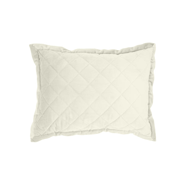 Hiend Accents Velvet Diamond Quilted Boudoir Pillow – Luxurious Velvet Accent For Elegant Bedroom Decor And Comfort Cream Shell, 100% Polyester,Fill, 100% Waterfowl Feathers Fb6300p1-os-cr