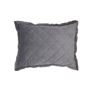 Hiend Accents Velvet Diamond Quilted Boudoir Pillow – Luxurious Velvet Accent For Elegant Bedroom Decor And Comfort Gray Shell, 100% Polyester,Fill, 100% Waterfowl Feathers Fb6300p1-os-gy
