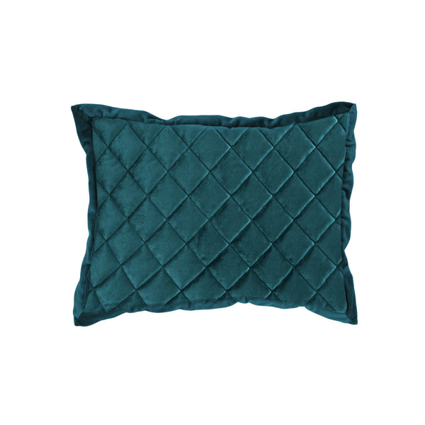 Hiend Accents Velvet Diamond Quilted Boudoir Pillow – Luxurious Velvet Accent For Elegant Bedroom Decor And Comfort Teal Shell, 100% Polyester,Fill, 100% Waterfowl Feathers Fb6300p1-os-tl