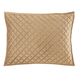 Hiend Accents Velvet Diamond Quilted Pillow Sham Set - Elevate Your Bedroom With Luxurious Comfort And Style Tan Face And Back, 100% Polyester,Fill, 100% Polyester Fb6300ps-ks-om