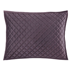 Hiend Accents Velvet Diamond Quilted Pillow Sham Set - Elevate Your Bedroom With Luxurious Comfort And Style Amethyst Face,Back And Fill, 100% Polyester Fb6300ps-ss-am