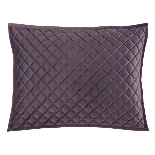 Hiend Accents Velvet Diamond Quilted Pillow Sham Set - Elevate Your Bedroom With Luxurious Comfort And Style Amethyst Face,Back And Fill, 100% Polyester Fb6300ps-ss-am
