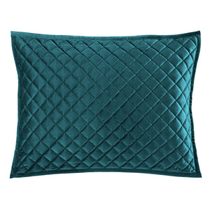 Hiend Accents Velvet Diamond Quilted Pillow Sham Set - Elevate Your Bedroom With Luxurious Comfort And Style Teal Face,Back And Fill, 100% Polyester Fb6300ps-ss-tl