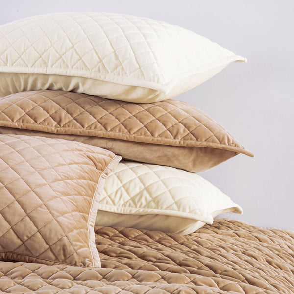 Hiend Accents Velvet Diamond Quilted Pillow Sham Set - Elevate Your Bedroom With Luxurious Comfort And Style Amethyst Face And Back, 100% Polyester,Fill, 100% Polyester Fb6300ps-ks-am