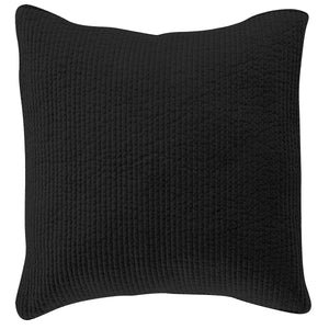 Hiend Accents Stonewashed Cotton Velvet Quilted Euro Sham – Luxurious Comfort & Modern Elegance For Your Bedroom Black Face And Back, 100% Cotton,Fill, 100% Polyester Fb6500es-os-bk