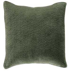 Hiend Accents Stonewashed Cotton Velvet Quilted Euro Sham – Luxurious Comfort & Modern Elegance For Your Bedroom Fern Green Face And Back, 100% Cotton,Fill, 100% Polyester Fb6500es-os-fg