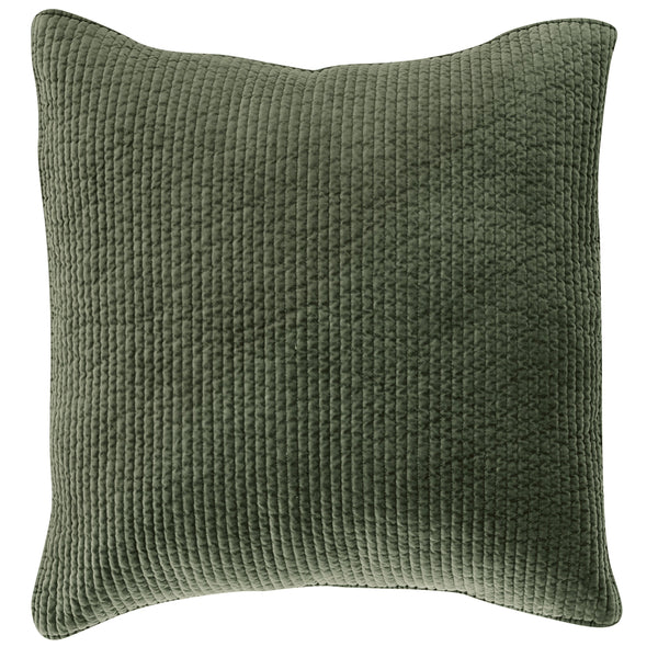 Hiend Accents Stonewashed Cotton Velvet Quilted Euro Sham – Luxurious Comfort & Modern Elegance For Your Bedroom Fern Green Face And Back, 100% Cotton,Fill, 100% Polyester Fb6500es-os-fg