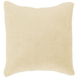 Hiend Accents Stonewashed Cotton Velvet Quilted Euro Sham – Luxurious Comfort & Modern Elegance For Your Bedroom Light Tan Face And Back, 100% Cotton,Fill, 100% Polyester Fb6500es-os-lt