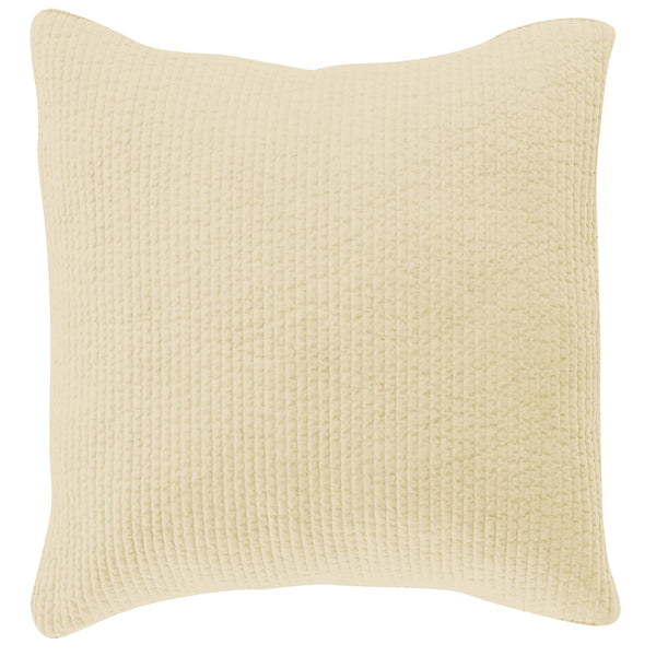 Hiend Accents Stonewashed Cotton Velvet Quilted Euro Sham – Luxurious Comfort & Modern Elegance For Your Bedroom Light Tan Face And Back, 100% Cotton,Fill, 100% Polyester Fb6500es-os-lt