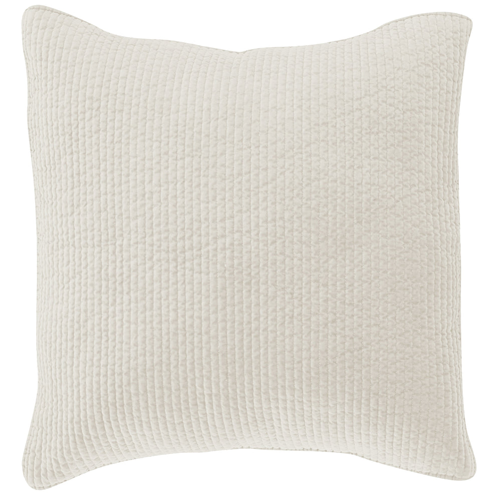 Hiend Accents Stonewashed Cotton Velvet Quilted Euro Sham – Luxurious Comfort & Modern Elegance For Your Bedroom Vintage White Face And Back, 100% Cotton,Fill, 100% Polyester Fb6500es-os-vw